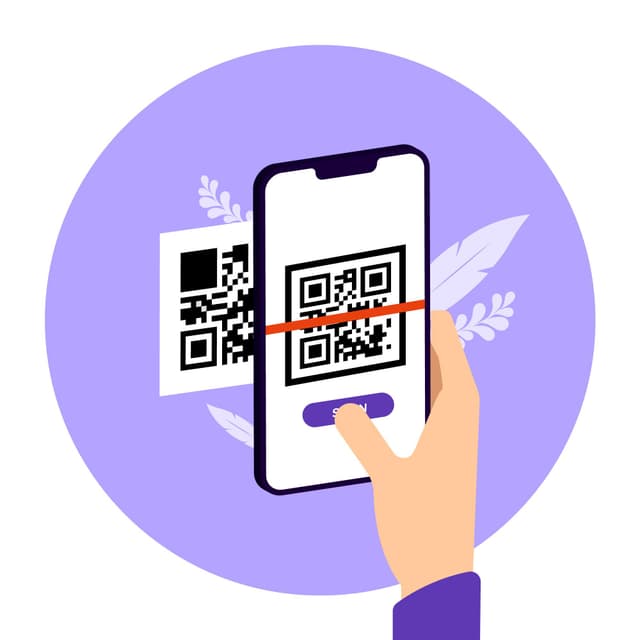 Illustration of scanning a QR code